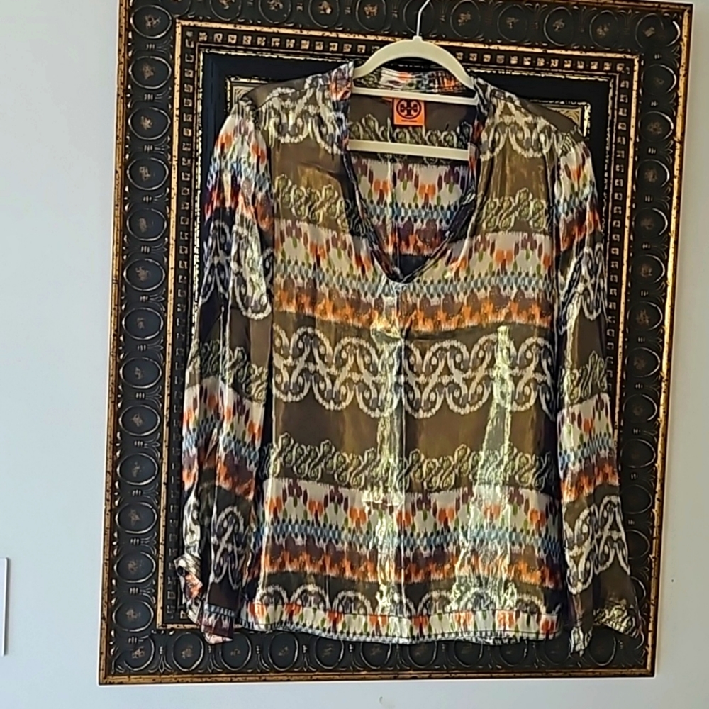 tory Burch, size 8, color green and orange, silver and different  colors